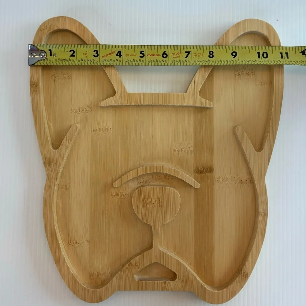 Frenchie French Bulldog Charcuterie Cheese Serving Board Bamboo 11.5”x11.8” NEW